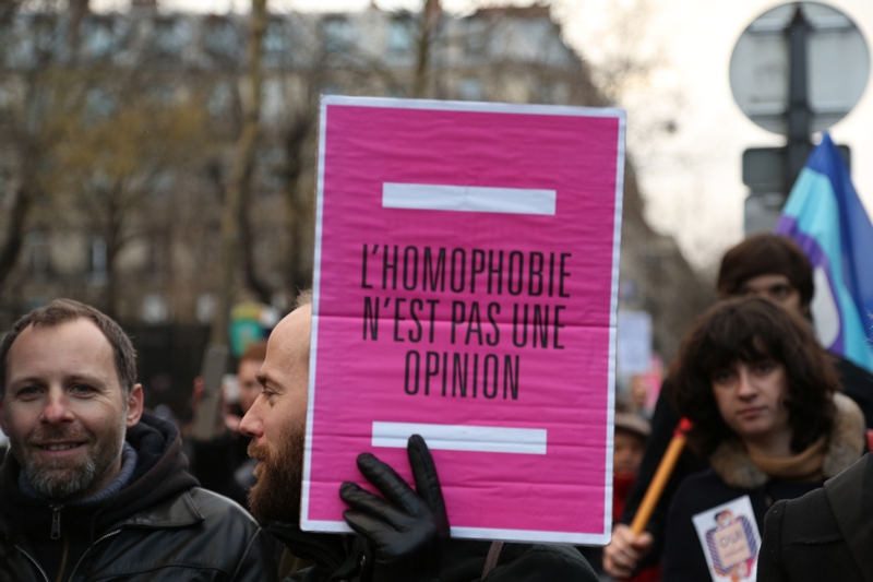 L'homophobie n'est pas une opinion manifestation pro mariage pour tous heteroclite propos homophobes
