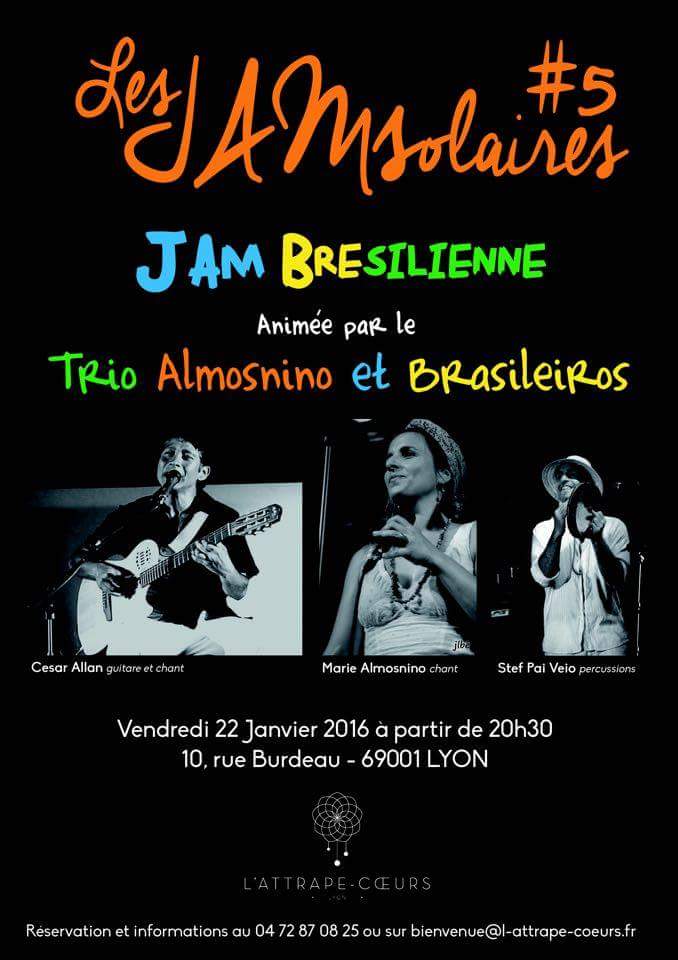 jam session bresilienne trio almosnino et brasileiros l'attrape-cœurs vendredi 22 janvier 2016 heteroclite lyon