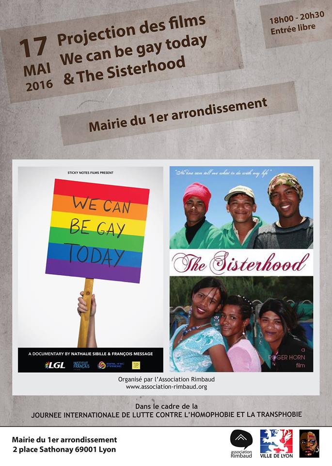 Journée mondiale contre l’homophobie mardi 17 mai 2016 association rimbaud lyon mairie du 1er arrondissement