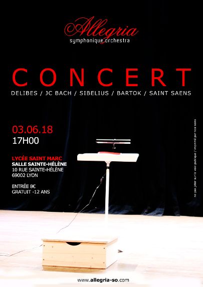 Affiche Allegria symphonique orchestra concert 03 06 2018 lycée st marc hétéroclite